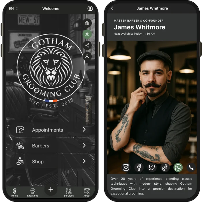 Barbershop booking app